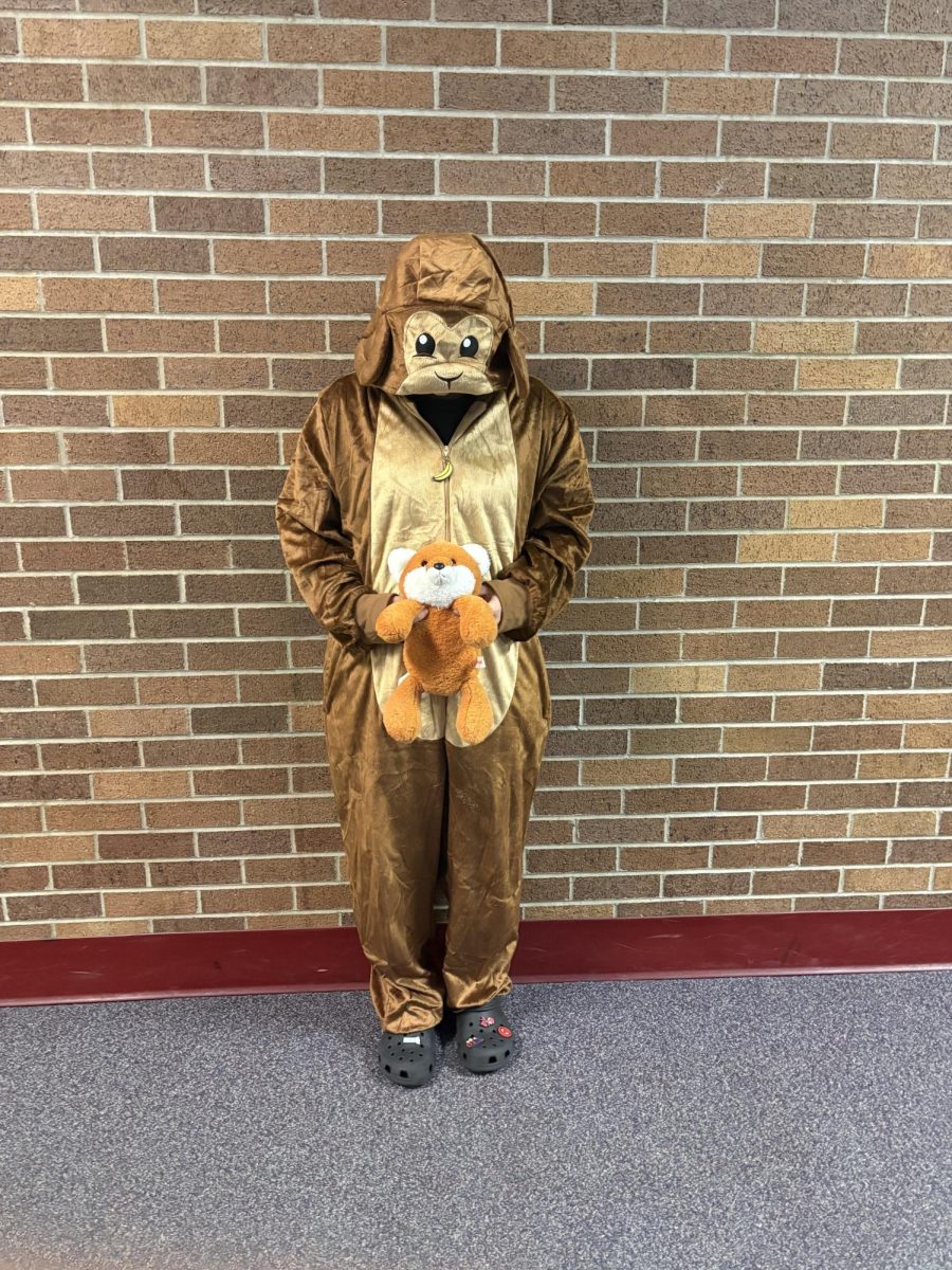 Lilly Dodson as a monkey