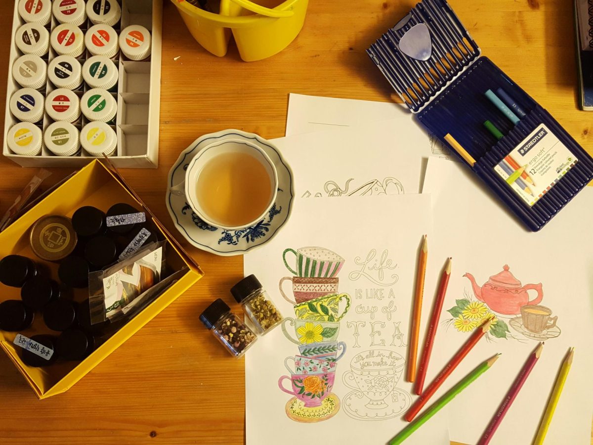 I often want to escape the real world. My favourite tool to escape is travelling, drinking tea, colouring, reading, or going for a walk.